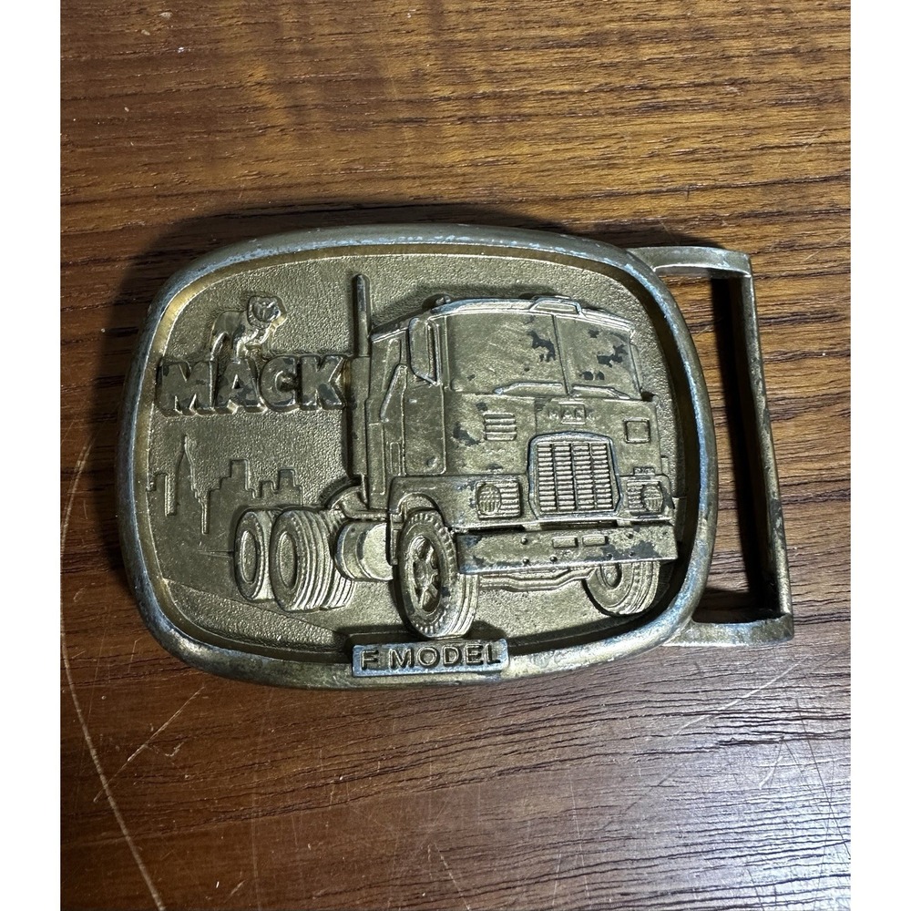 Vintage Mack F Model Semi Truck Bristol Pewter Belt Buckle
